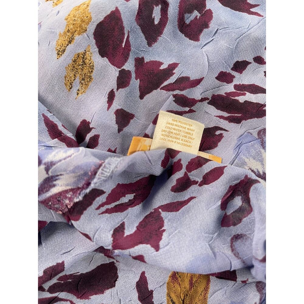 Sensara 1X Blue Purple Floral Leopard Nightgown & Robe Set 2 PC Sleepwear Lounge - Picture 7 of 13